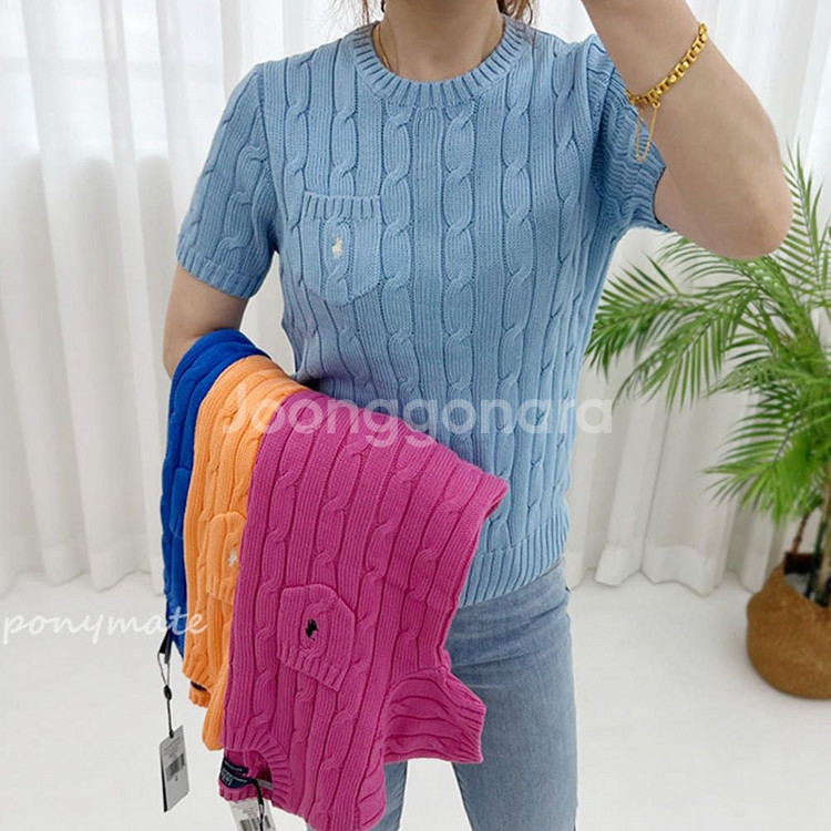 (S.M.L)폴로 랄프로렌 여성용 슬림핏 반팔니트--3