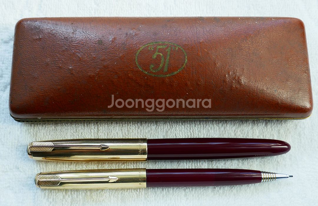 파카 51 만년필 연필 셋트 버건디 롤골드-F--1