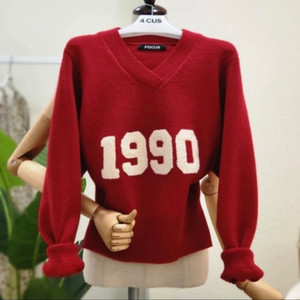1990 부클 브이넥 니트
