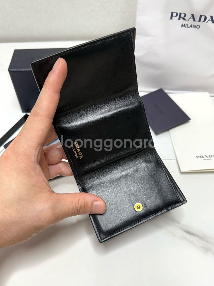(백화점)프라다 사피아노 3단 폴딩 미니 지갑--6