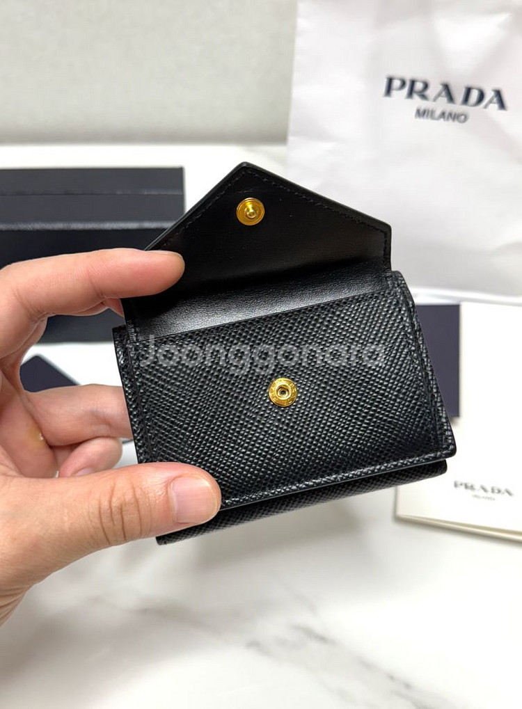 (백화점)프라다 사피아노 3단 폴딩 미니 지갑--5