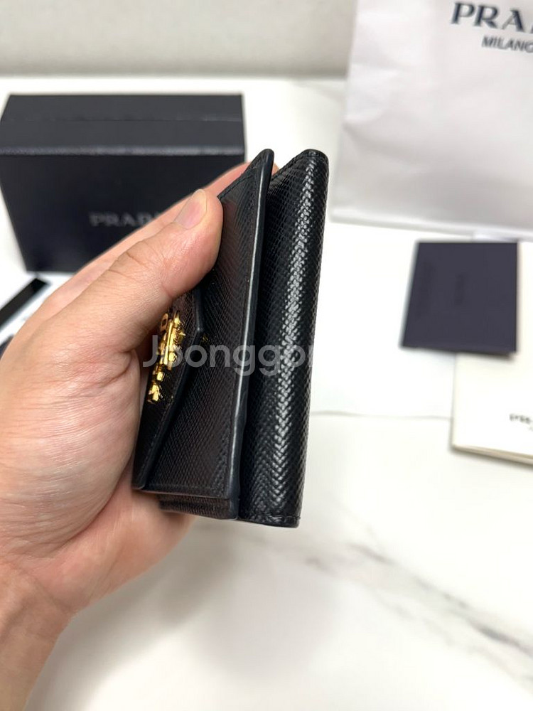(백화점)프라다 사피아노 3단 폴딩 미니 지갑--4