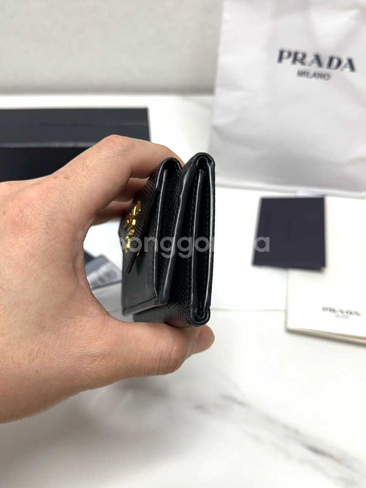 (백화점)프라다 사피아노 3단 폴딩 미니 지갑--3