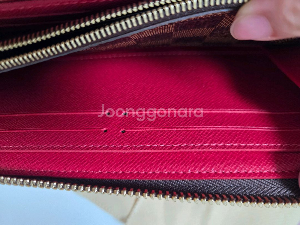 루이비통 클레망스 월릿 다미에 여성장지갑-쎄리즈레드--1