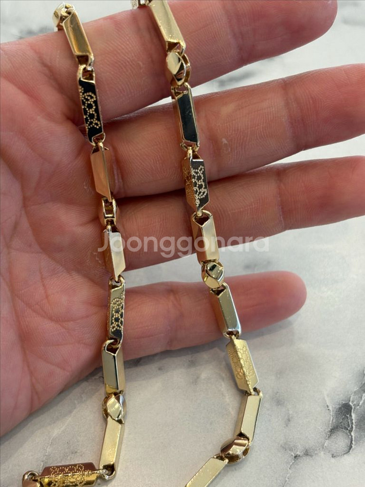 18k 대나무목걸이 11.16돈 남자금목걸이--0