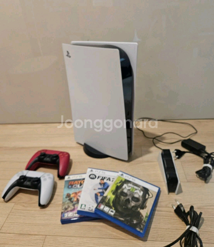 플스5 디스크버전, 듀얼센스 2개, 충전거치대 , 게임--0