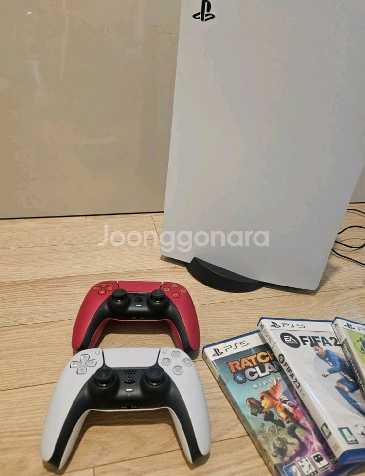 플스5 디스크버전, 듀얼센스 2개, 충전거치대 , 게임--1
