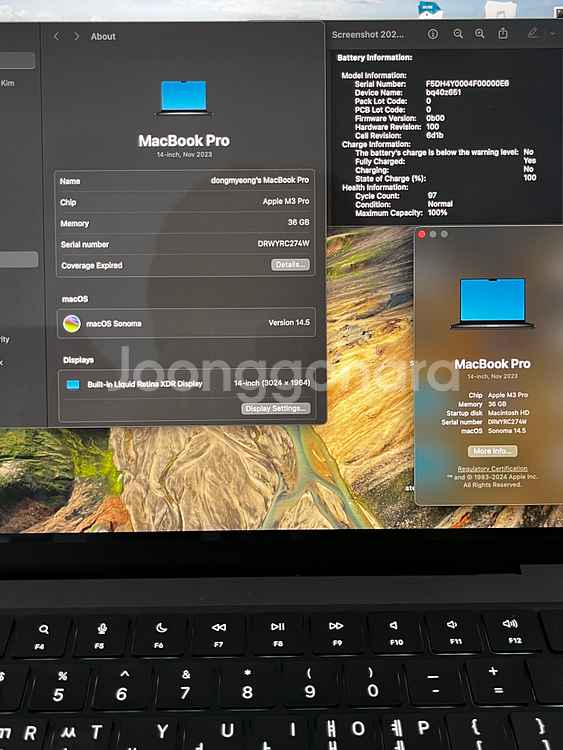 맥북프로 M3pro 블랙 36GB 1TB--0