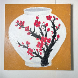매화꽃 달항아리 (S3호) 22cm x 22cm