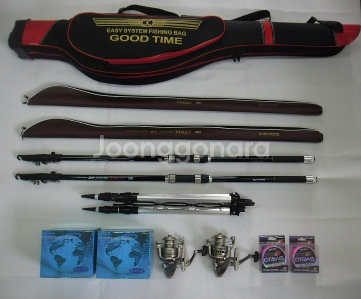낚시가방+카본원투대360 2대+5000번릴 2대+받침--0