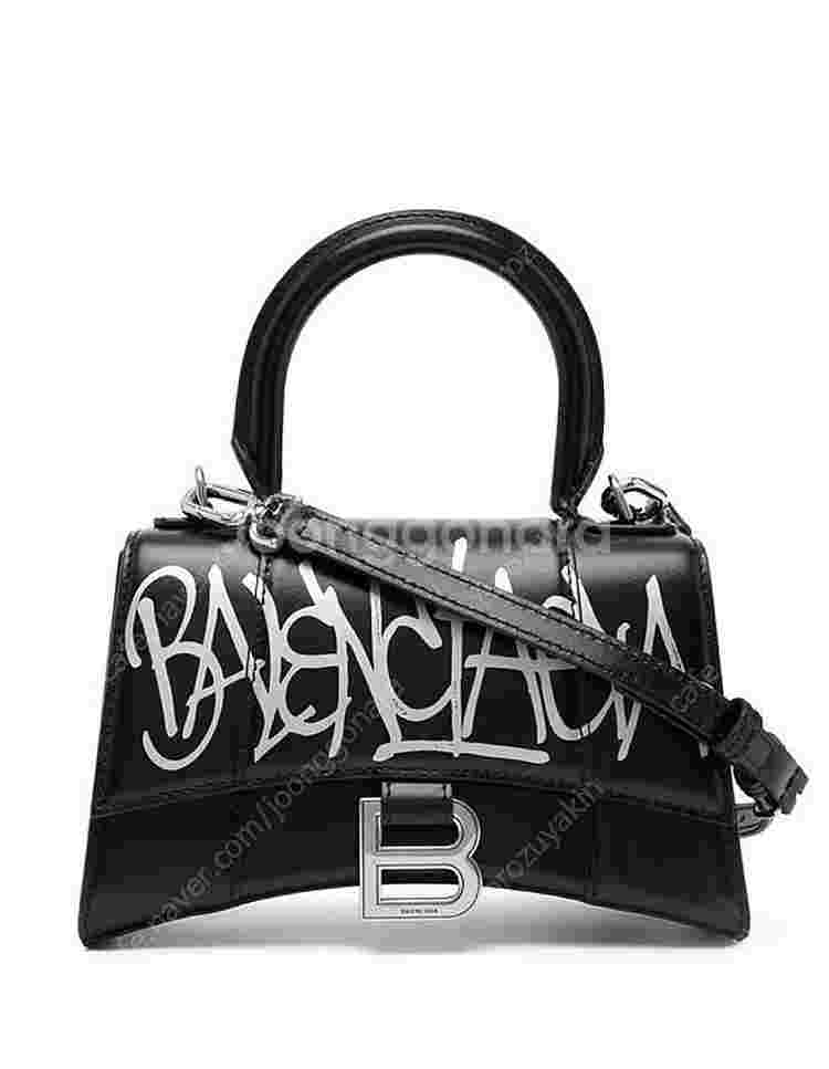 Balenciaga발렌시아가 아워글래스 페인팅 로고블랙--0
