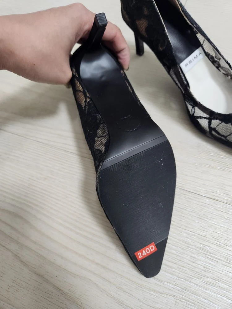 [상태A+] 레이스 망사 블랙 펌프스 스텔레토 7cm / 240 이미지