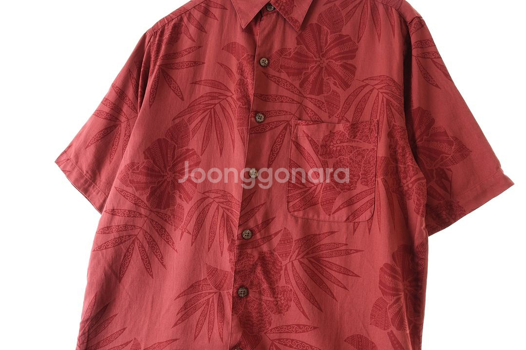 (M-2XL) 브랜드빈티지 반팔셔츠 남방 버건디--1
