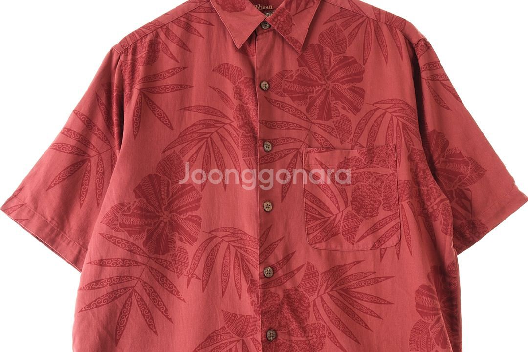 (M-2XL) 브랜드빈티지 반팔셔츠 남방 버건디--0