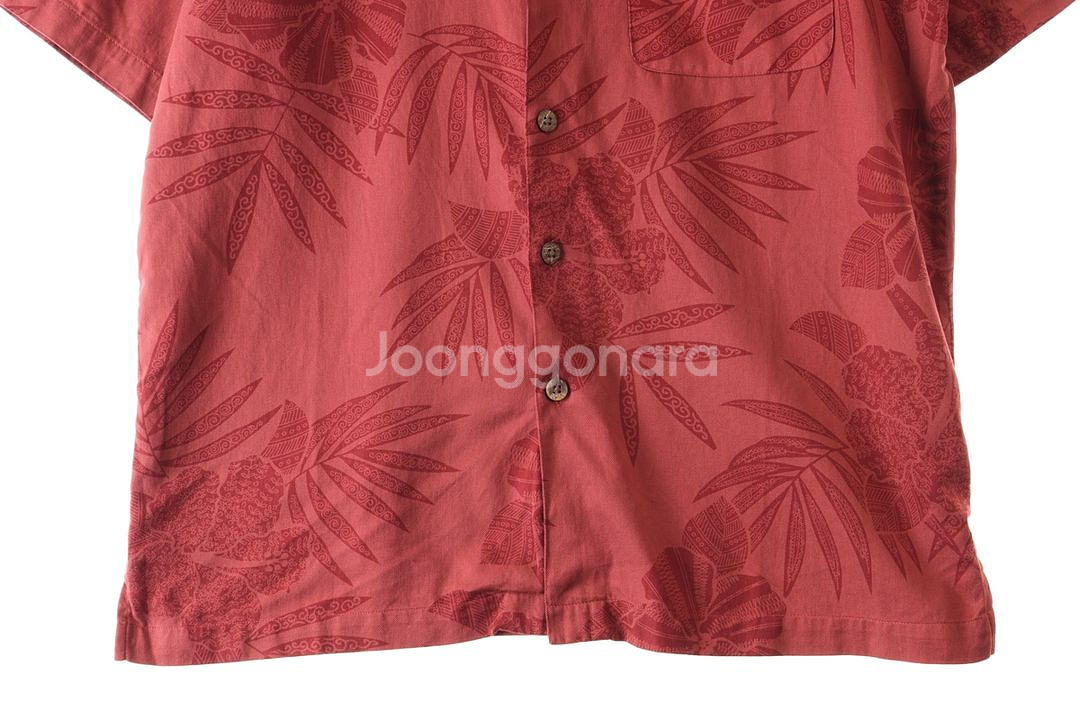 (M-2XL) 브랜드빈티지 반팔셔츠 남방 버건디--4