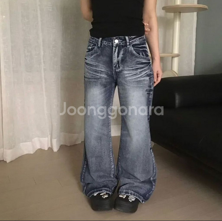 택포)새상품)로우라이즈 세미 부츠컷 팬츠--0