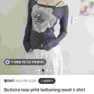 SicAstra 로즈 메쉬 롱슬리브티셔츠 레이어드 티셔