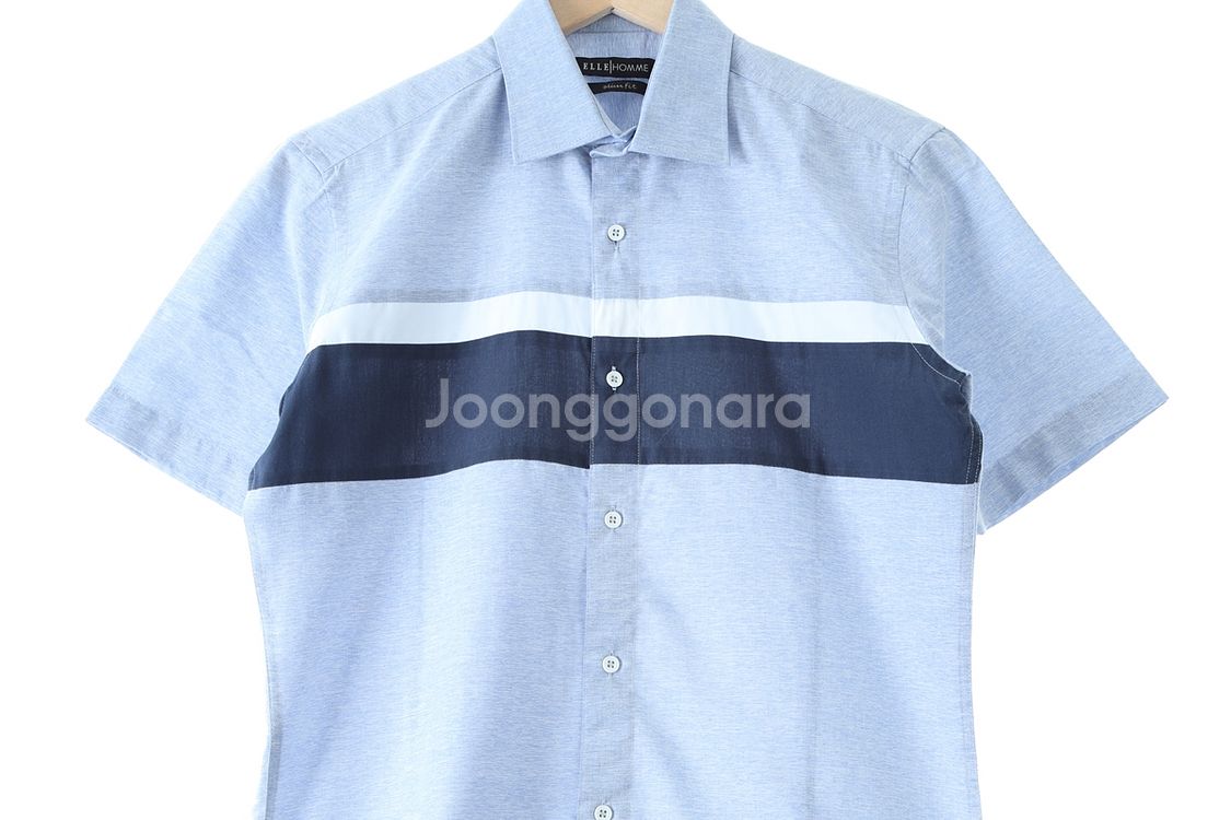 (M) 엘르 반팔셔츠 남방 하늘 여름용--1