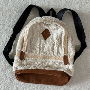 일본빈티지 모리룩 모리걸 아이보리 도트 퍼 백팩