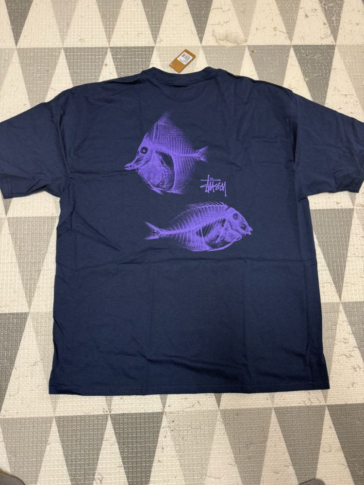 (새상품) 스투시 보라 X-Ray 물고기 네이비 XXL 이미지