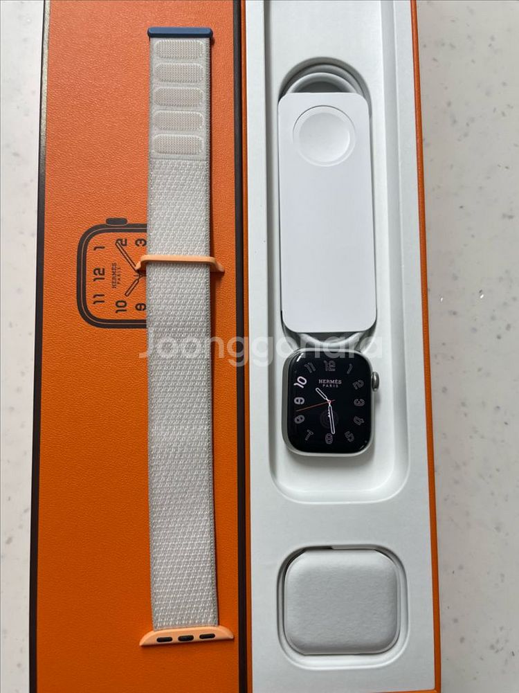 애플워치7에르메스 실버 41mm S급--0