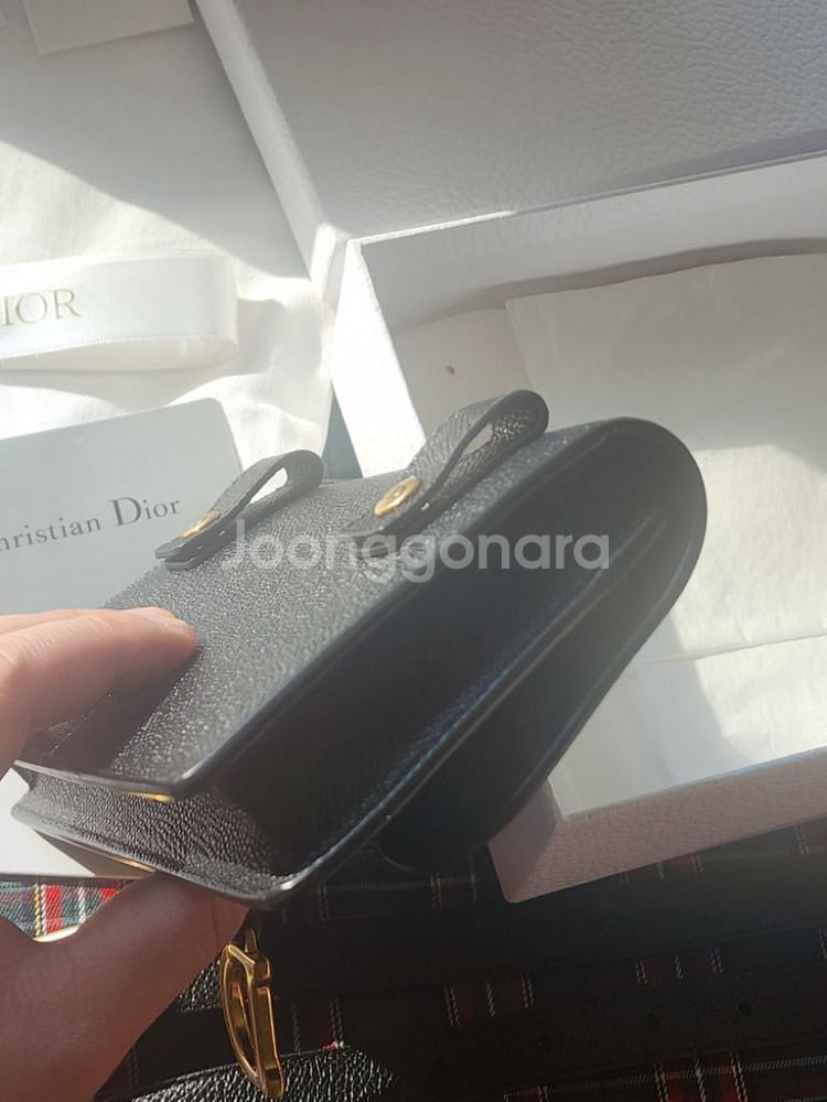 디올 Dior 미니 새들 가방 파우치 스트랩 정품--4