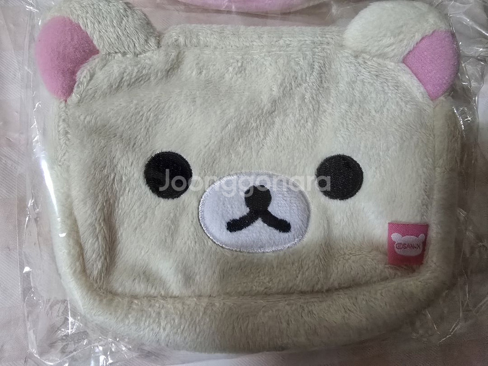 산엑스 리락쿠마 코리락쿠마 얼굴 파우치 봉제인형--0
