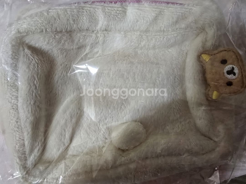 산엑스 리락쿠마 코리락쿠마 얼굴 파우치 봉제인형--1