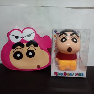 짱구 핸드백&짱구 저금통.2개일괄