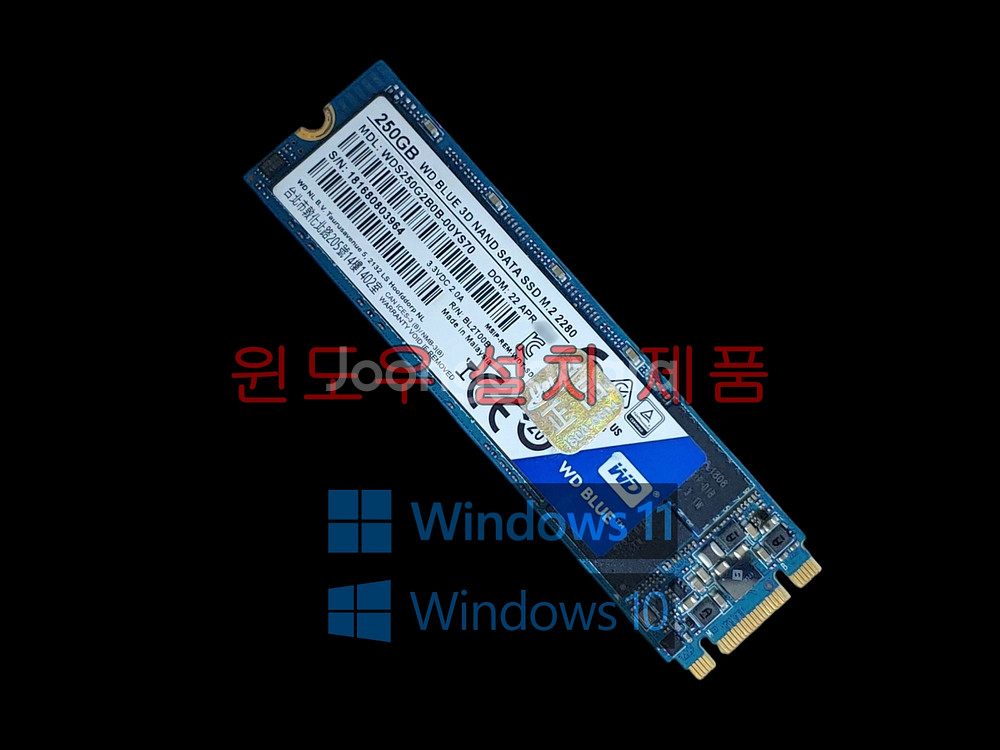 윈도우 설치 WD M.2 SATA SSD 256GB--0
