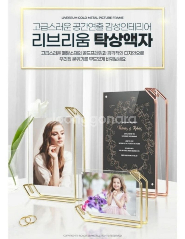 리브리움 아크릴 액자 (골드&핑크골드 2개)--0