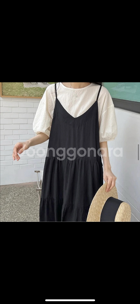 그레이무드 블랙 여름 검정 롱 원피스 임부복 가능--2