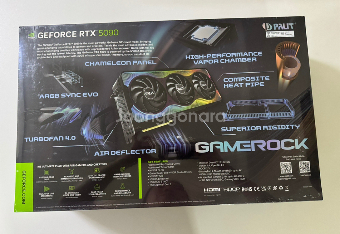 PALIT 지포스 RTX 5090 GAMEROCK D7--0