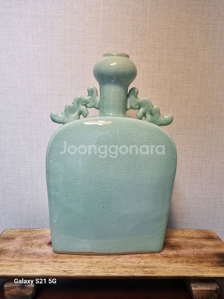 중국 명품 청자 운이 대형 편병 도자기 -높이40cm--0