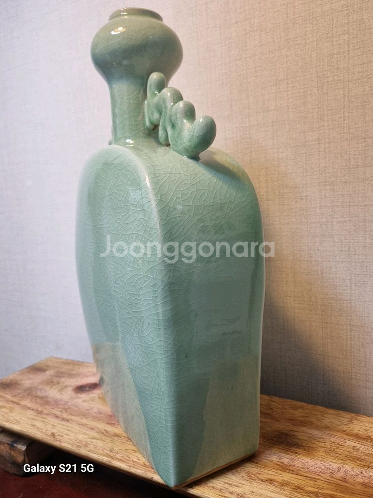 중국 명품 청자 운이 대형 편병 도자기 -높이40cm--6