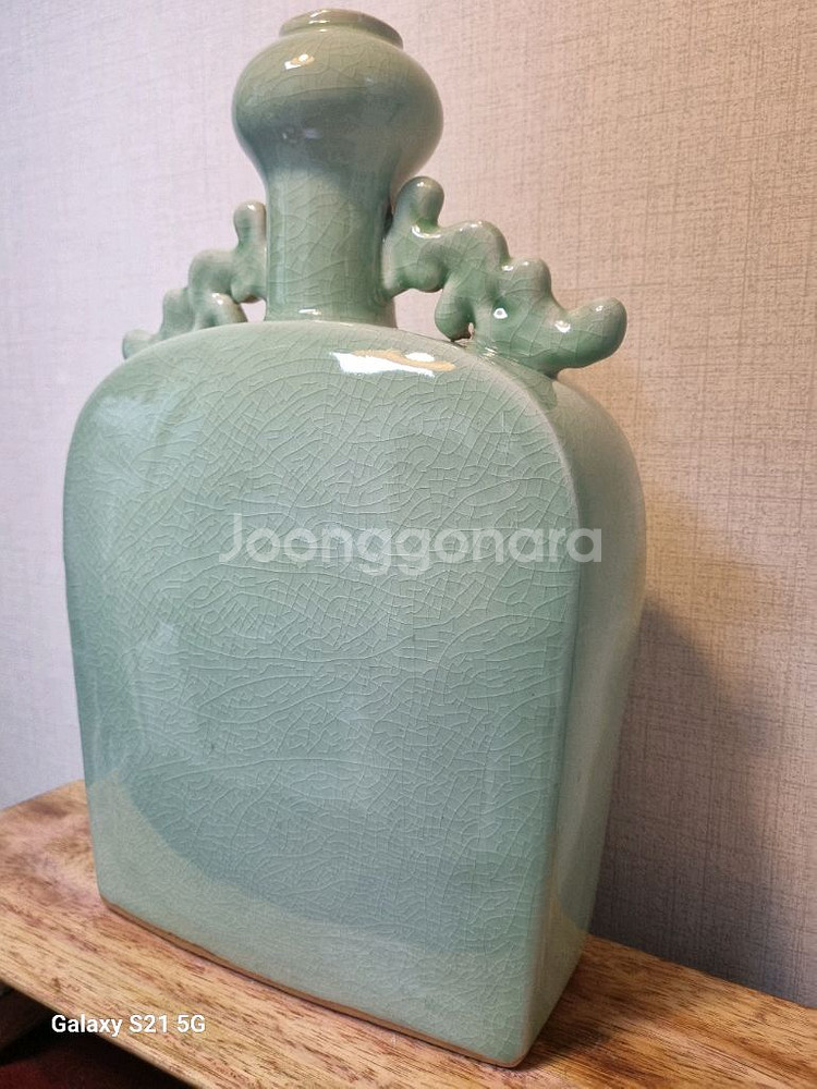 중국 명품 청자 운이 대형 편병 도자기 -높이40cm--3