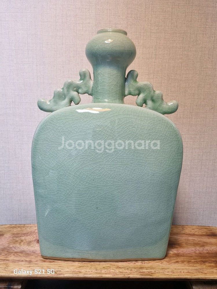 중국 명품 청자 운이 대형 편병 도자기 -높이40cm--8