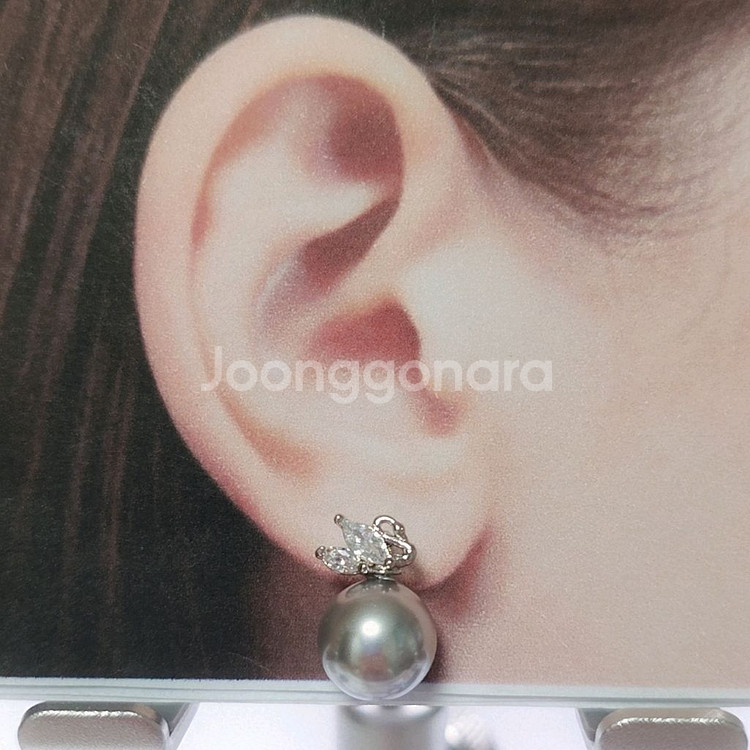 [무료배송]스와로브스키 라이트그레이 진주귀걸이 10mm--1