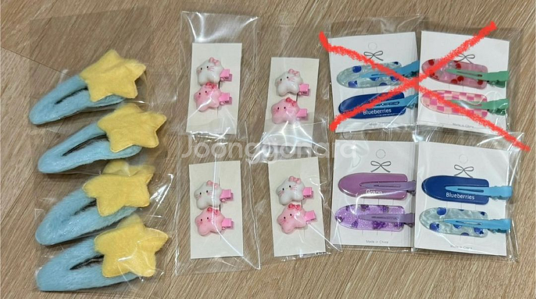 키티 별 스타 여름 머리핀 헤어고정핀--0