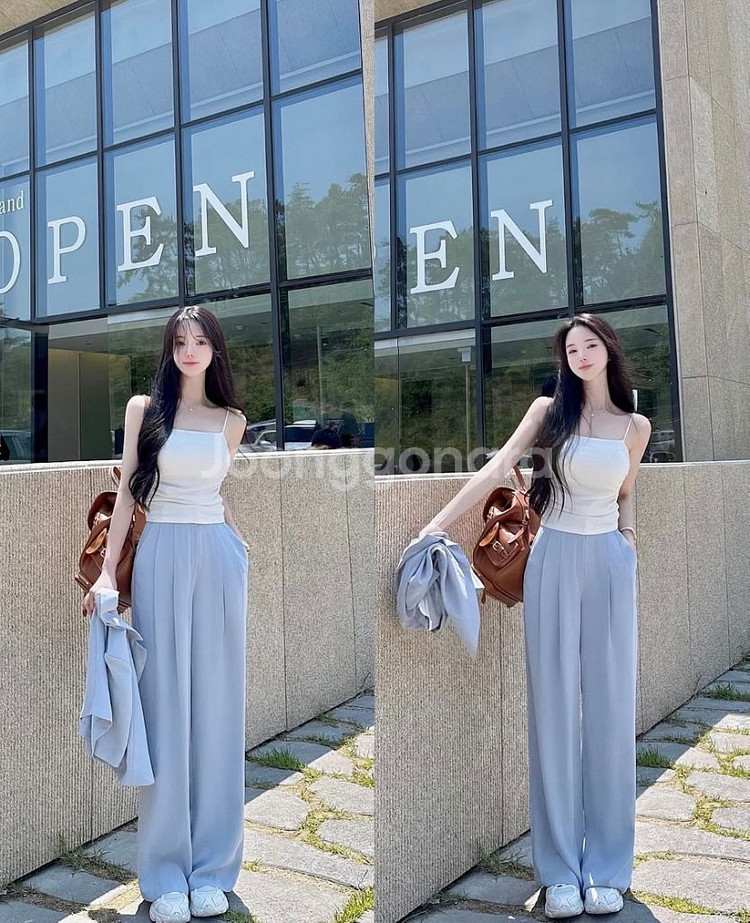 메이윤 찰랑 쿨 와이드 슬랙스 소라 s사이즈--1