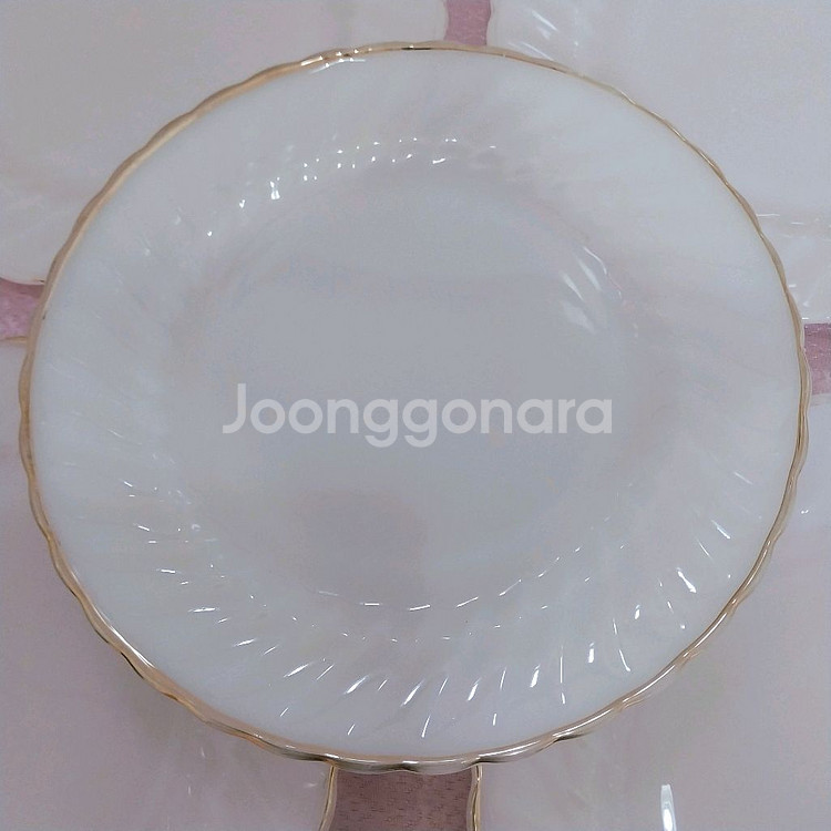 오래된 빈티지 레트로 대형접시 앵커호킹 밀크글라스--2
