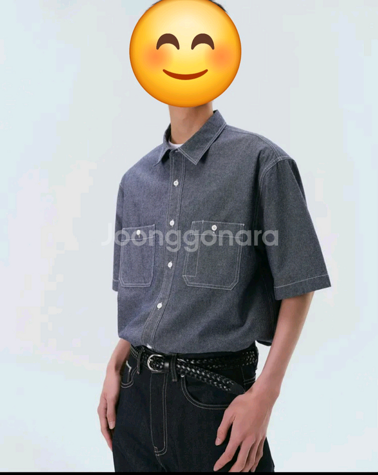 무신사 스탠다드 샴브레이 블루 m 새상품 팝니다--0