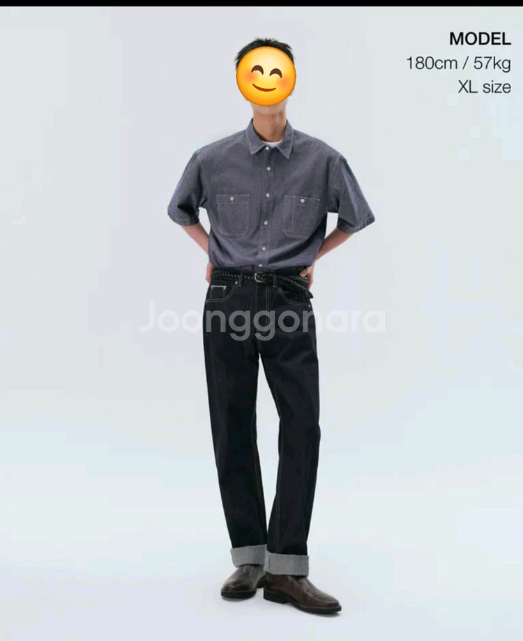 무신사 스탠다드 샴브레이 블루 m 새상품 팝니다--5