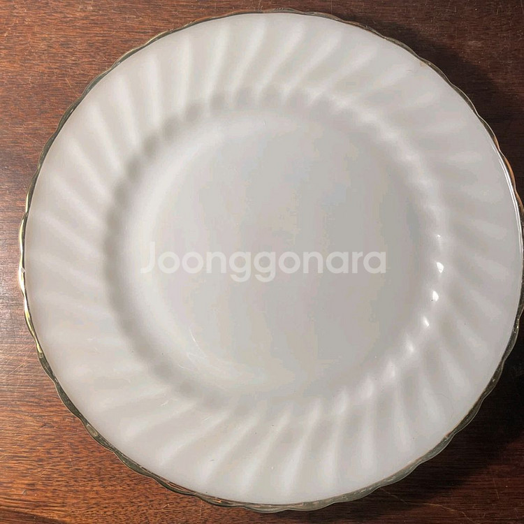 오래된 빈티지 레트로 대형접시 앵커호킹 밀크글라스--0