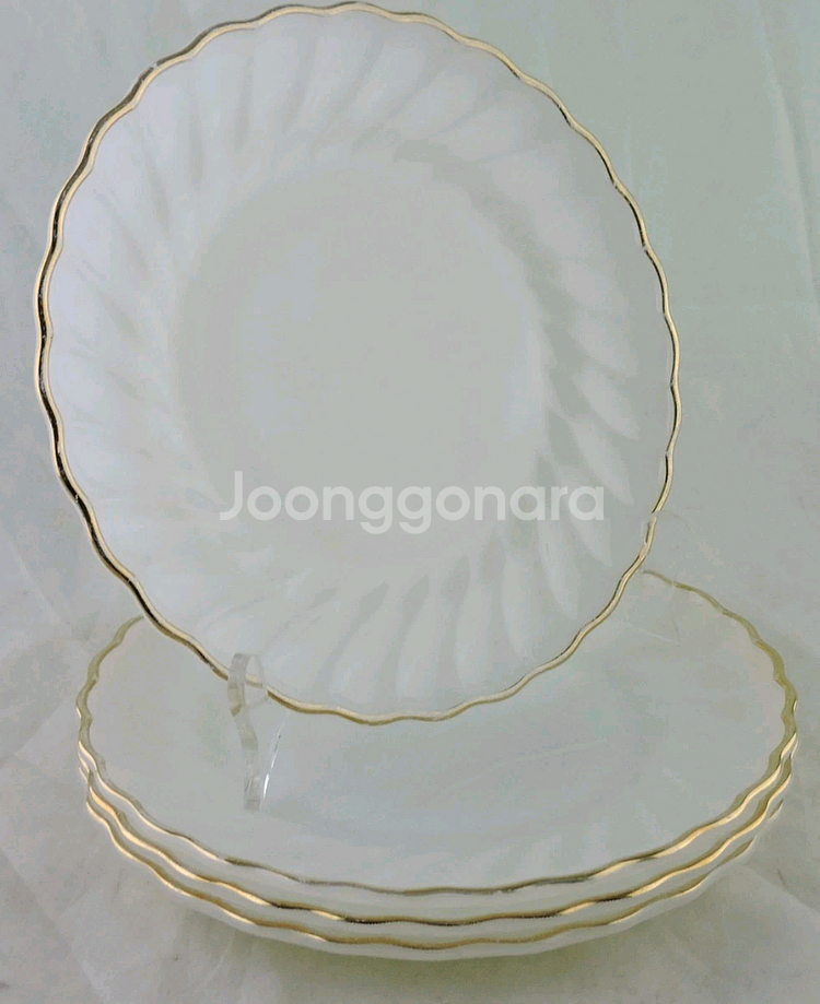 오래된 빈티지 레트로 대형접시 앵커호킹 밀크글라스--9
