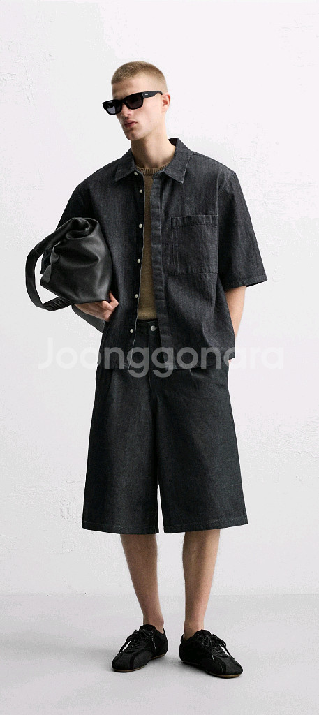 자라 와이드 레그 턱 버뮤다 팬츠40(kr31)--0