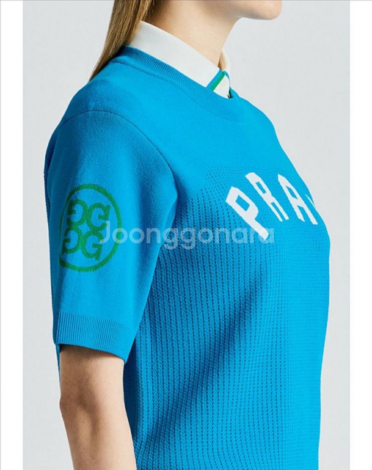 지포어 골프 여성 썸머 숏 슬리브 펀칭 반팔 스웨터--2