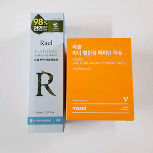 라엘 천연 여성청결제 + 바솔 이너밸런싱 페미닌 티슈