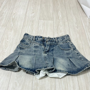 데님 플리츠 스커트 S(새상품)