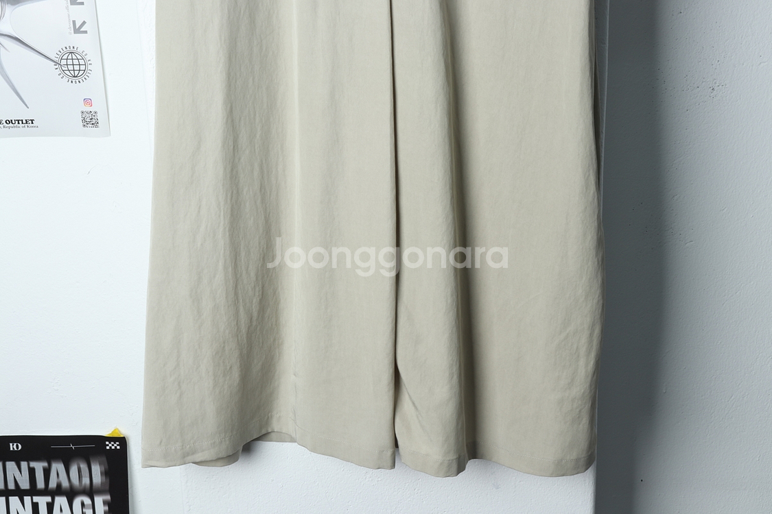 W(M) 코스 드레스 원피스 연그린 무지 브이넥--0